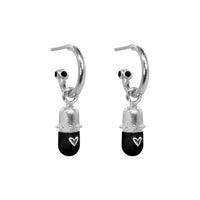 DS-Pill Mini Hoops Silver