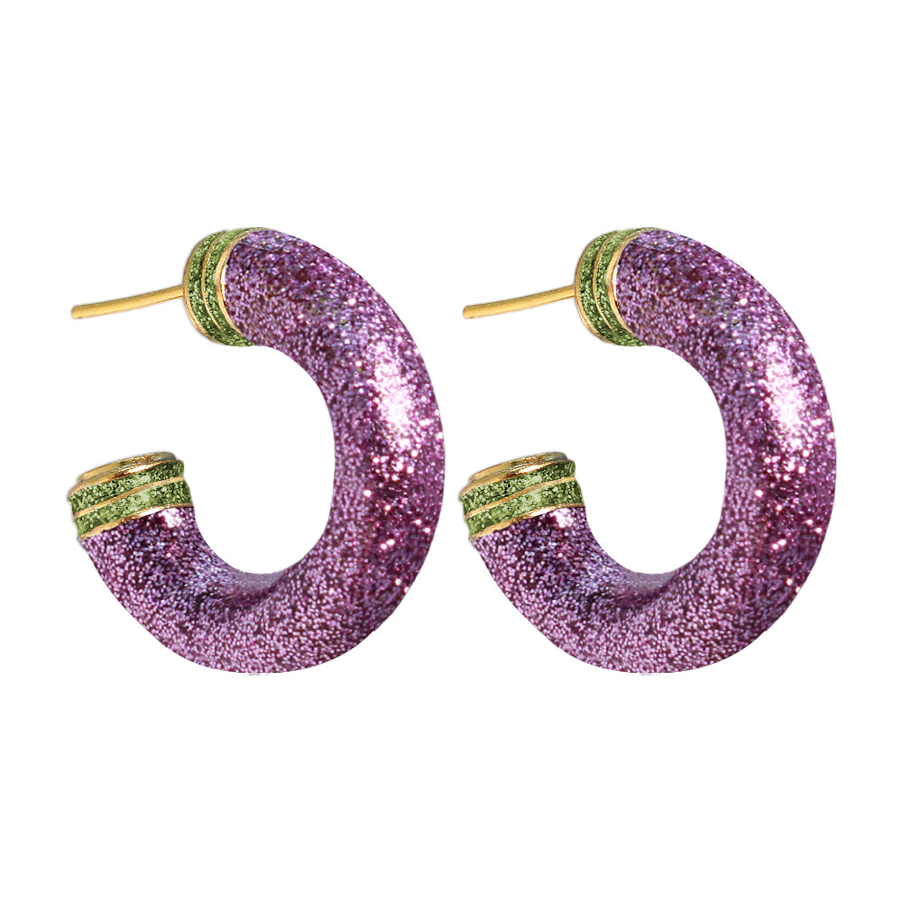 Gold glitter store hoop earrings