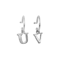 PreOrder Baby Hoops 9mm Silver Letter