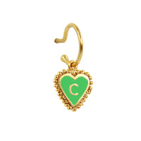 Baby Hoop 15mm Heart Letter Green