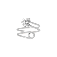 Mini Clip Twirl Silver Ring