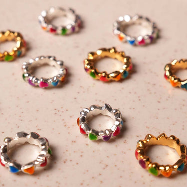 Anillo Steel Hearts Plata