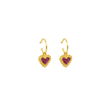 Baby Beating Hearts Glitter Hoops