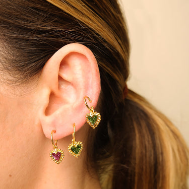 Baby Beating Hearts Glitter Hoops