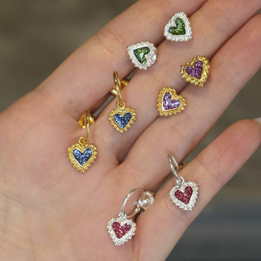 Baby Beating Hearts Glitter Hoops