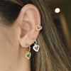 Baby Beating Hearts Glitter Hoops Silver