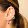 Baby Beating Hearts Glitter Hoops Silver