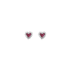 Baby Beating Hearts Glitter Studs Silver