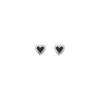 Baby Beating Hearts Glitter Studs Silver
