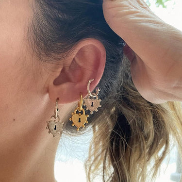 I Lock You So Much Mini Hoops Silver