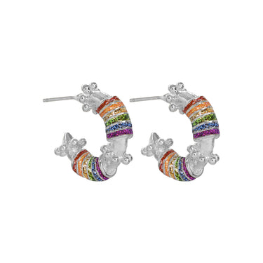 Magic Stick Twirl Silver Baby Hoops
