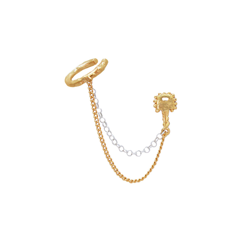 Key Mini Chain G&S Earring