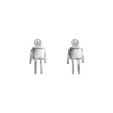 Aretes Robot Mini Plata