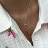 1 Letter Heart Chain Purple Silver