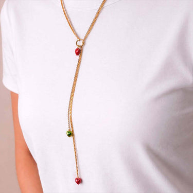 Cadena Steel Hearts Long Gold & Silver