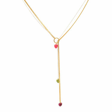 Cadena Steel Hearts Long Gold & Silver