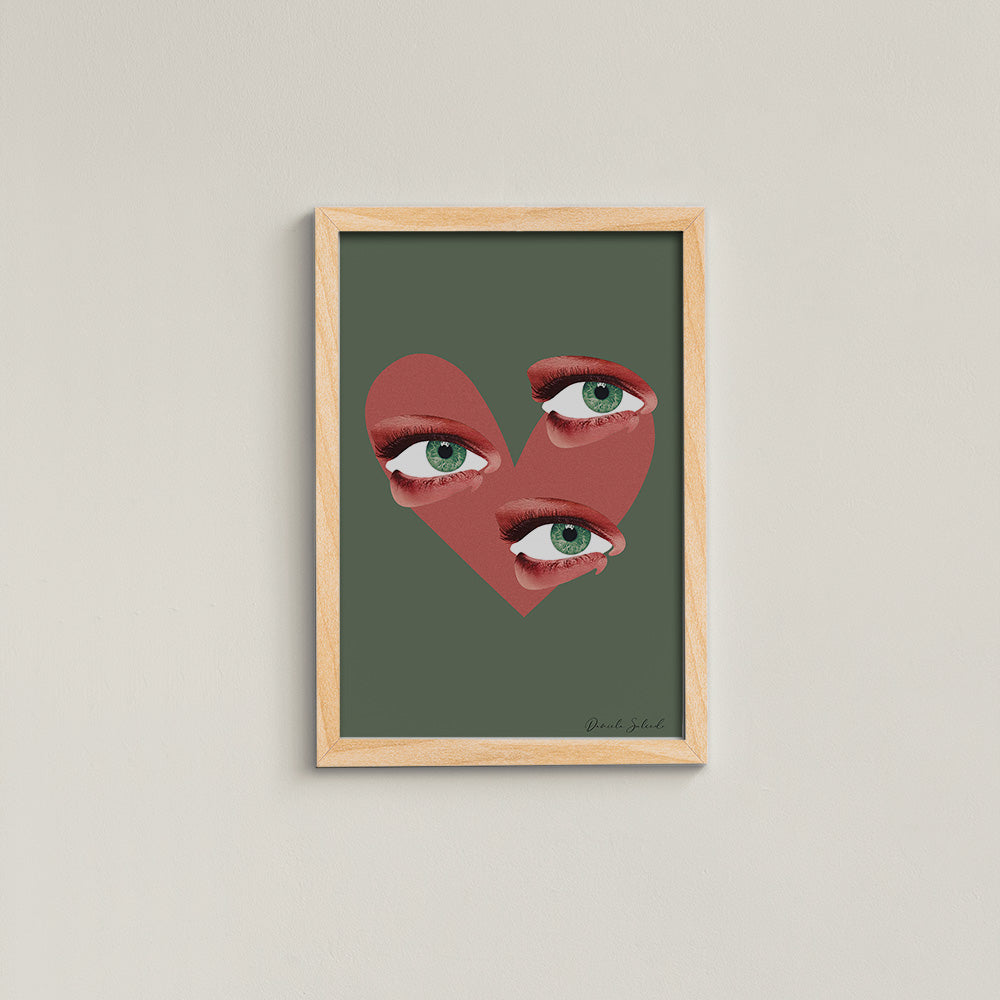 DS Frame Art 20X30 -  Triple Eye Heart
