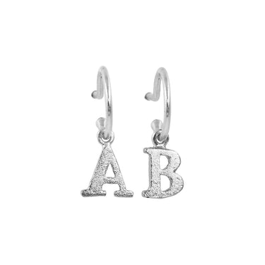 PreOrder Baby Hoops 9mm Silver Letter
