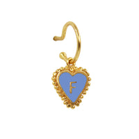 Baby Hoop 15mm Heart Letter Blue