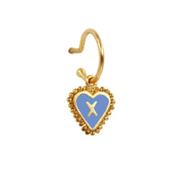 Baby Hoop 15mm Heart Letter Blue
