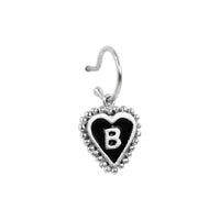 PreOrder Baby Hoops 9mm Silver Heart Letter