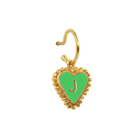 Baby Hoop 9mm Heart Letter Green