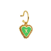 Baby Hoop 9mm Heart Letter Green